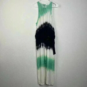A.L.C. Tallulah Tie Dye Belted Silk Midi Pockets Side Slit Tank Dress 4